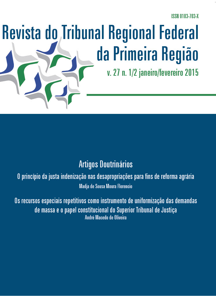 					Visualizar v. 27 n. 1/2 (2015): Revista do Tribunal Regional Federal da 1ª Região
				