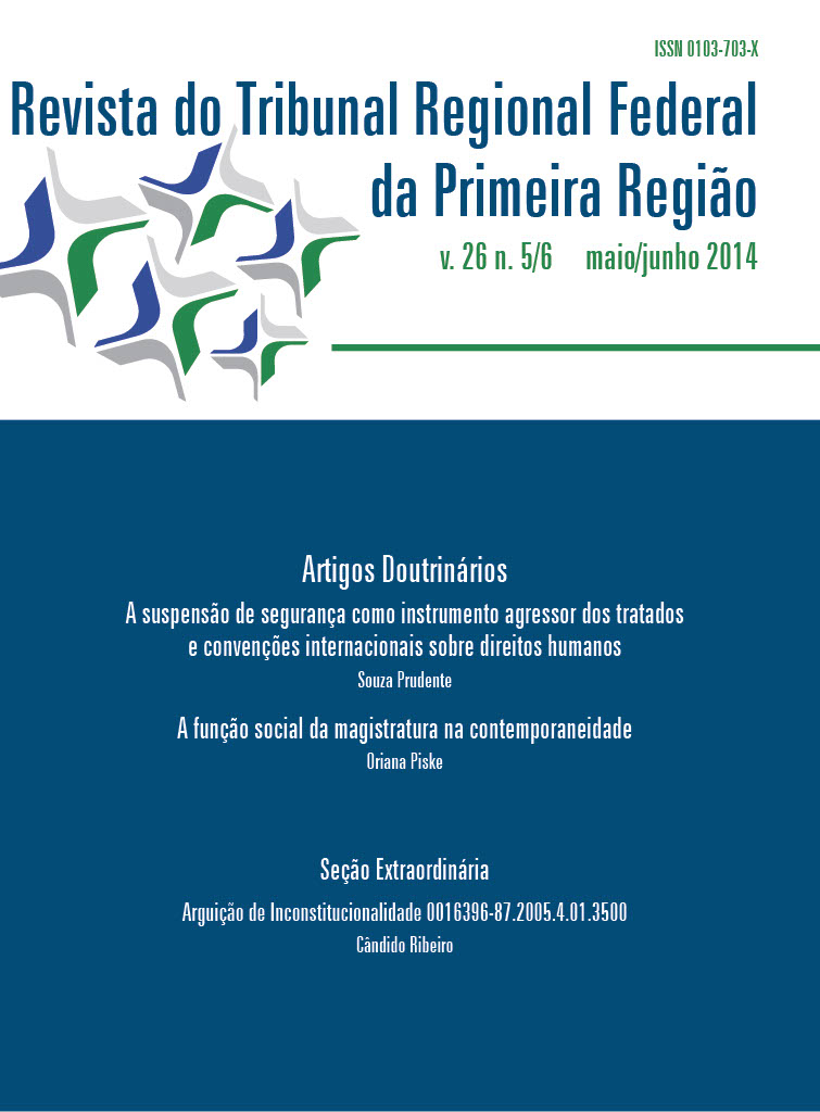 					Visualizar v. 26 n. 5/6 (2014): Revista do Tribunal Regional Federal da 1ª Região
				