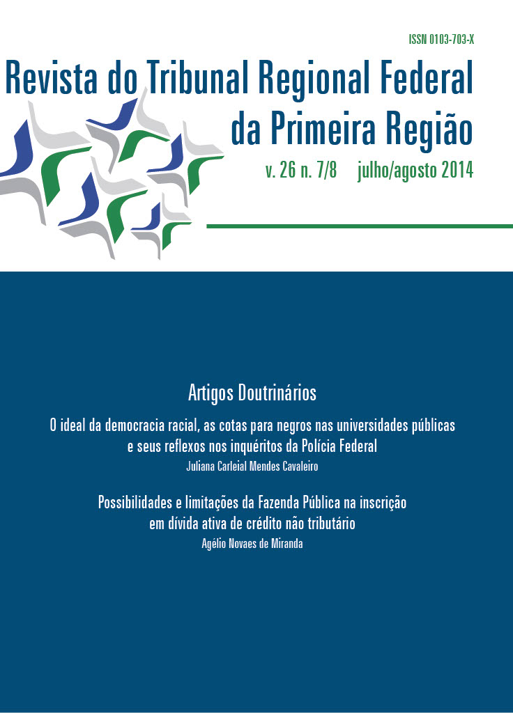 					Visualizar v. 26 n. 7/8 (2014): Revista do Tribunal Regional Federal da 1ª Região
				