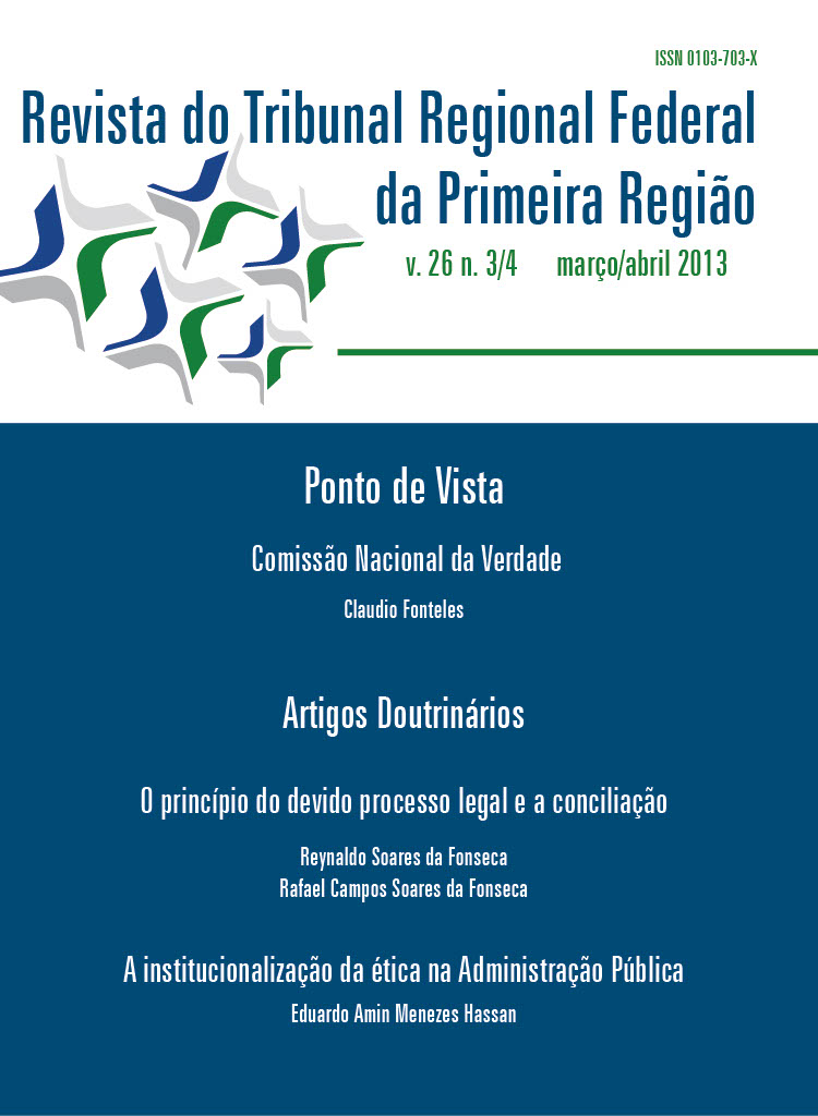 					View Vol. 25 No. 3/4 (2013): Revista do Tribunal Regional Federal da 1ª Região
				