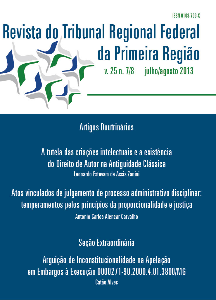					Visualizar v. 25 n. 7/8 (2013): Revista do Tribunal Regional Federal da 1ª Região
				