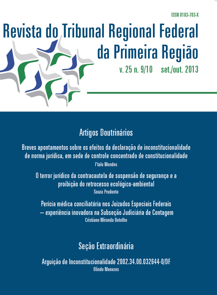 					View Vol. 25 No. 9/10 (2013): Revista do Tribunal Regional Federal da 1ª Região
				