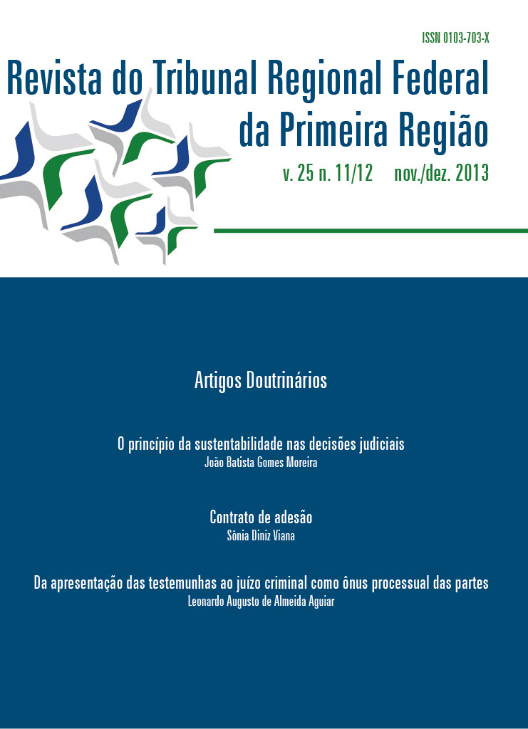 					Visualizar v. 25 n. 11/12 (2013): Revista do Tribunal Regional Federal da 1ª Região
				