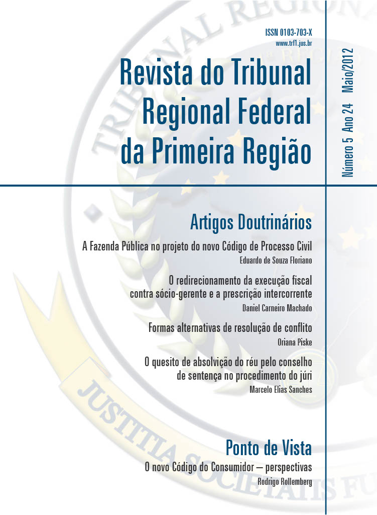 					View Vol. 24 No. 5 (2012): Revista do Tribunal Regional Federal da 1ª Região
				