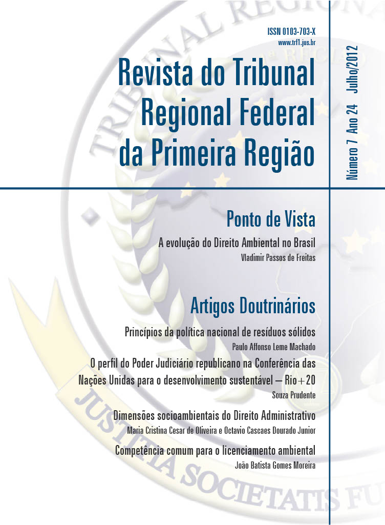 					Visualizar v. 24 n. 7 (2012): Revista do Tribunal Regional Federal da 1ª Região
				