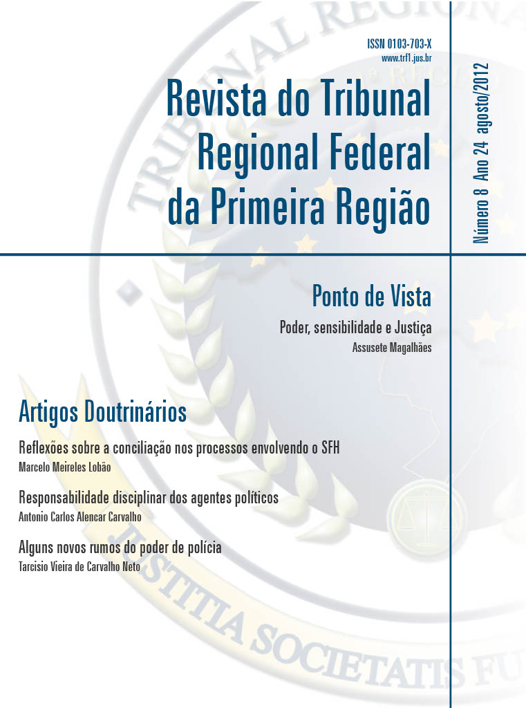 					View Vol. 24 No. 8 (2012): Revista do Tribunal Regional Federal da 1ª Região
				