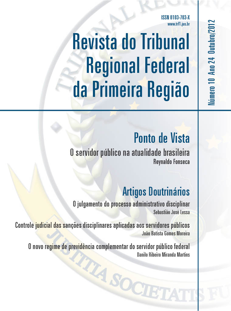 					Visualizar v. 24 n. 10 (2012): Revista do Tribunal Regional Federal da 1ª Região
				