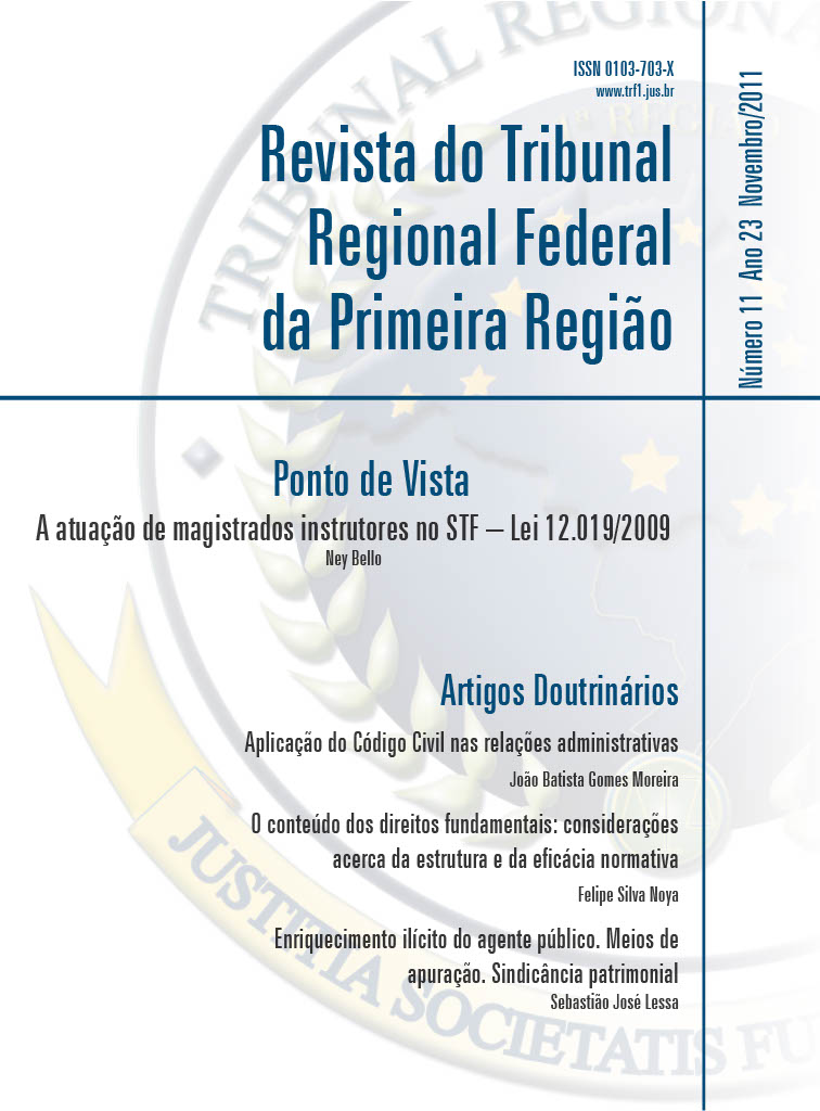 					View Vol. 23 No. 11 (2011): Revista do Tribunal Regional Federal da 1ª Região
				