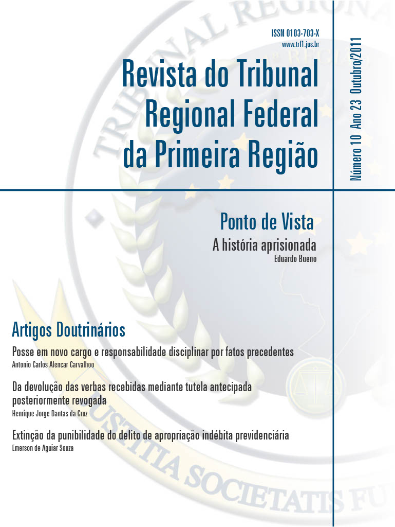 					View Vol. 23 No. 10 (2011): Revista do Tribunal Regional Federal da 1ª Região
				