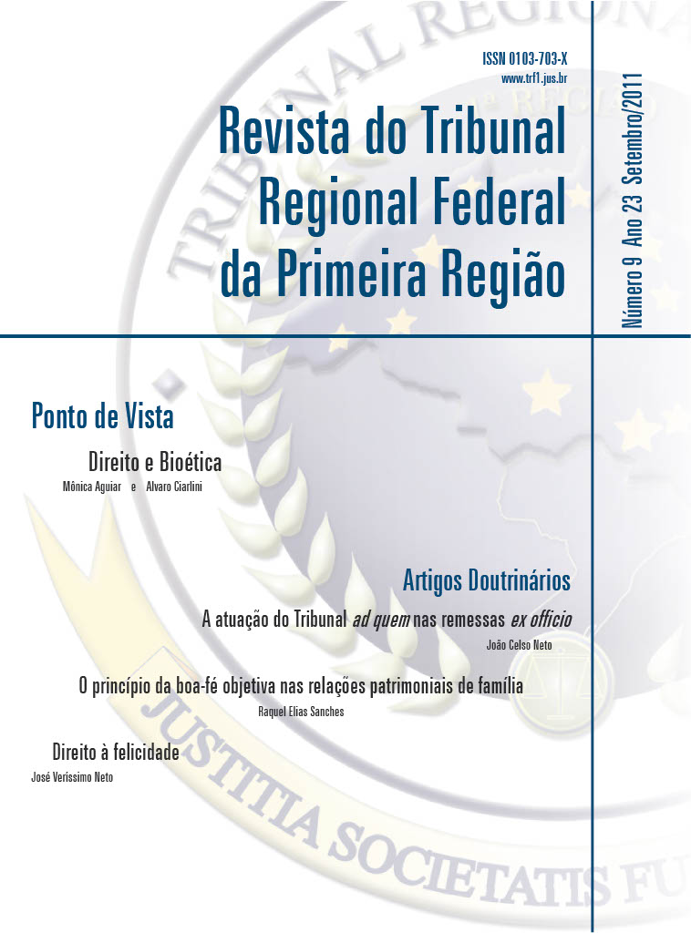 					View Vol. 23 No. 9 (2011): Revista do Tribunal Regional Federal da 1ª Região
				