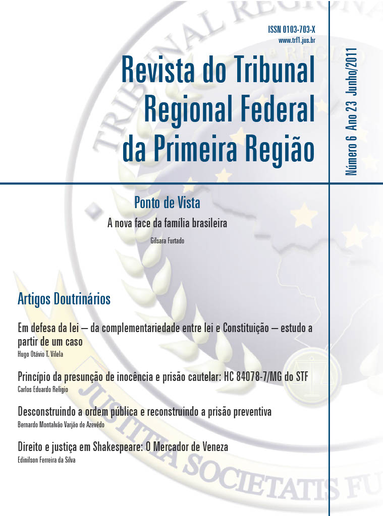 					View Vol. 23 No. 6 (2011): Revista do Tribunal Regional Federal da 1ª Região
				