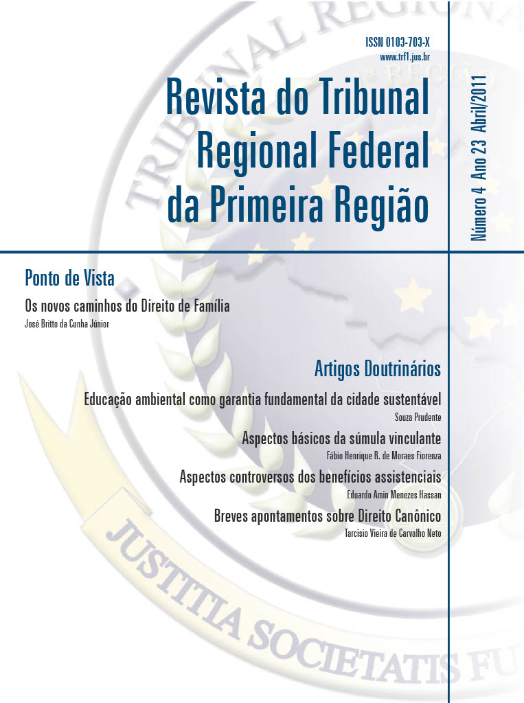 					View Vol. 23 No. 4 (2011): Revista do Tribunal Regional Federal da 1ª Região
				